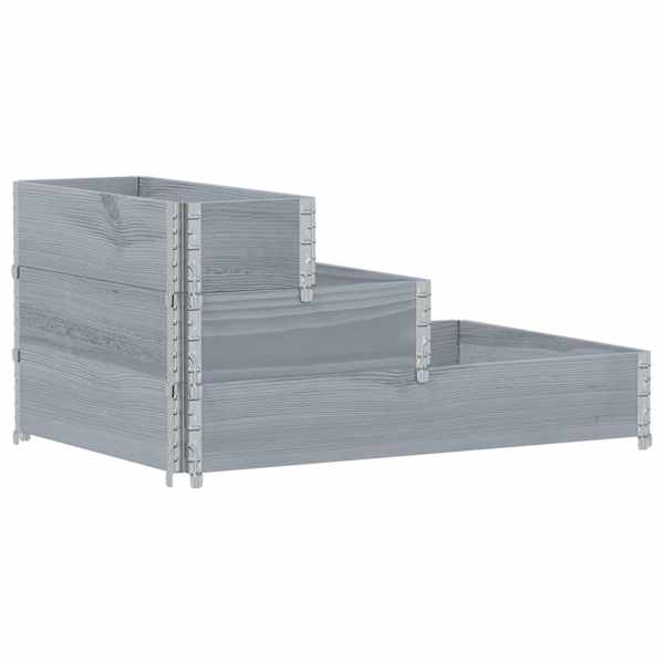 Taimekast 3-tasandiline 120 × 80 × 60,5 cm, täismännipuit – hall