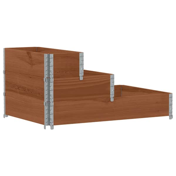 Taimekast 3-tasandiline 120 × 80 × 60,5 cm, täismännipuit – tumepruun