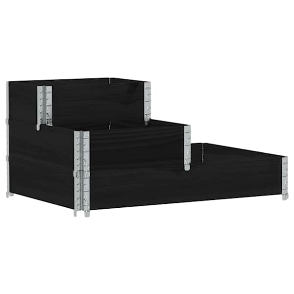 Taimekast 3-tasandiline 120 × 80 × 60,5 cm, täismännipuit – must