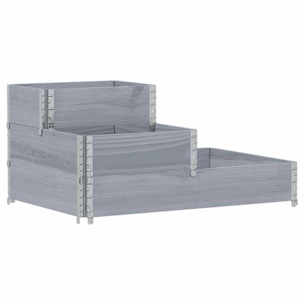 Taimekast 3-tasandiline 120 × 80 × 60,5 cm, täismännipuit – hall