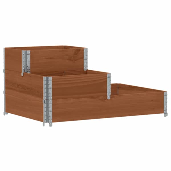 Taimekast 3-tasandiline 120 × 80 × 60,5 cm, täismännipuit – tumepruun