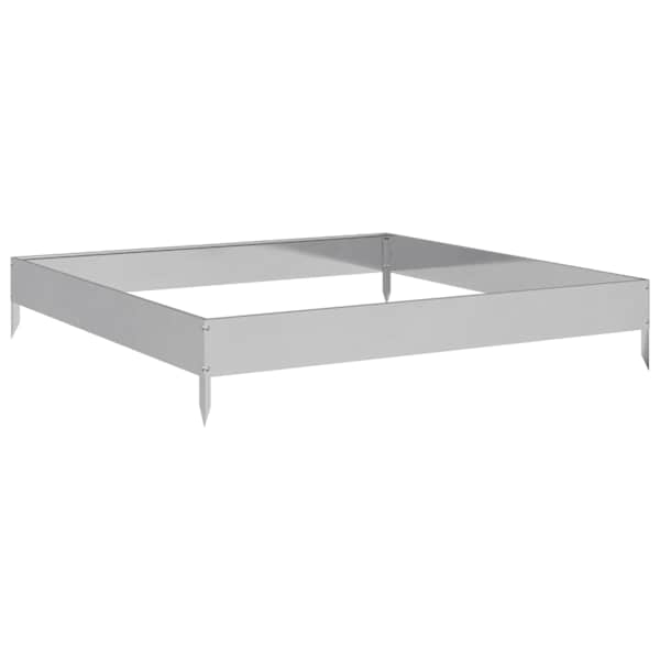 Taimekast 100 × 100 × 18,5 cm, tsingitud teras – hall