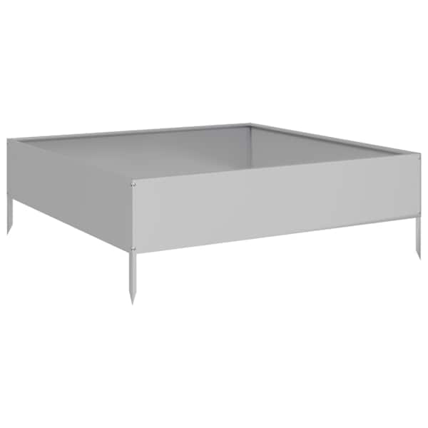Taimekast 100 × 100 × 33,5 cm, tsingitud teras – hall