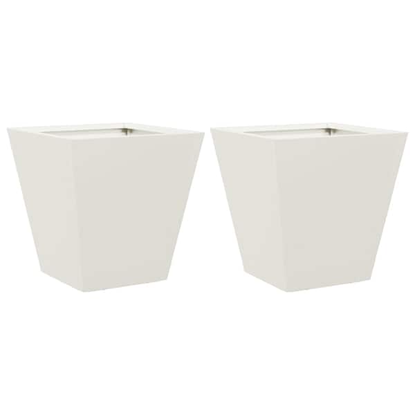 Taimekast 30 × 30 × 30 cm, külmvaltsitud teras – valge – 2 tk