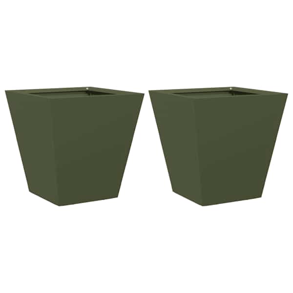 Taimekast 30 × 30 × 30 cm, külmvaltsitud teras – roheline – 2 tk