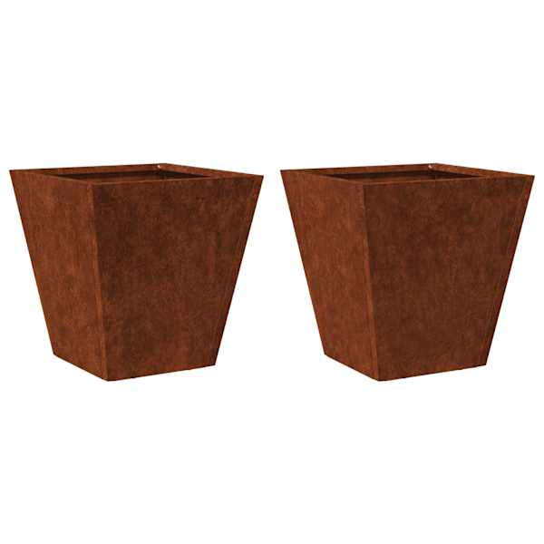 Taimekast 30 × 30 × 30 cm, ilmastikukindel teras – kulunud teras / pruun – 2 tk
