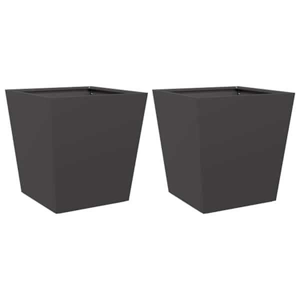Taimekast 40 × 40 × 40 cm, külmvaltsitud teras – must – 2 tk