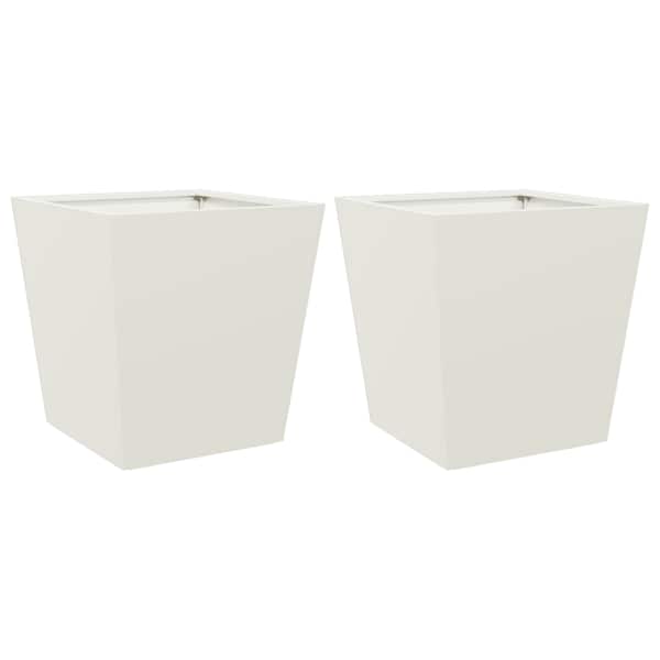 Taimekast 40 × 40 × 40 cm, külmvaltsitud teras – valge – 2 tk