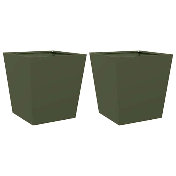 Taimekast 40 × 40 × 40 cm, külmvaltsitud teras – roheline – 2 tk
