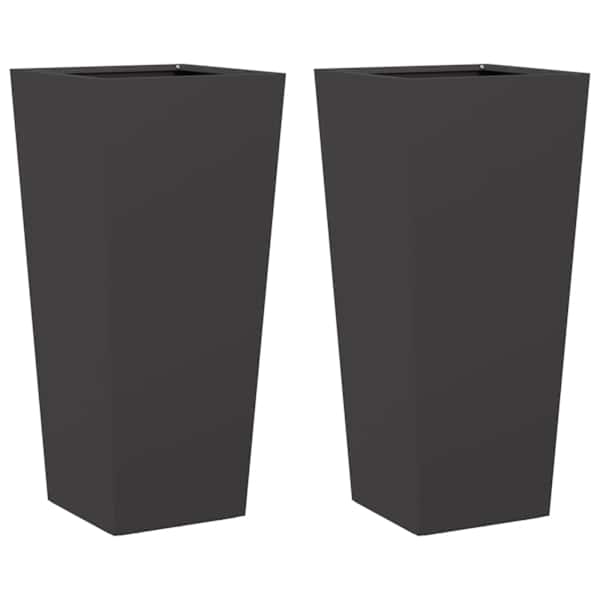 Taimekast 35 × 35 × 75 cm, külmvaltsitud teras – must – 2 tk
