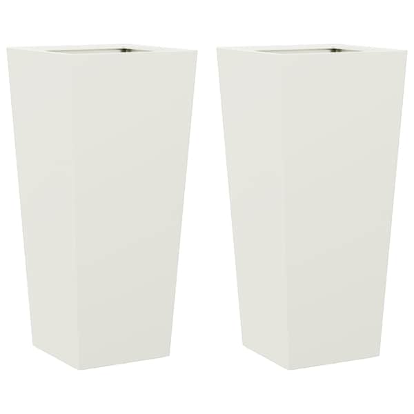 Taimekast 35 × 35 × 75 cm, külmvaltsitud teras – valge – 2 tk