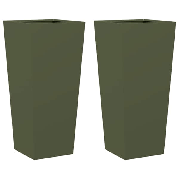 Taimekast 35 × 35 × 75 cm, külmvaltsitud teras – roheline – 2 tk