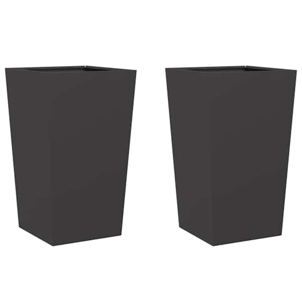 Taimekast 45 × 45 × 75 cm, külmvaltsitud teras – must – 2 tk
