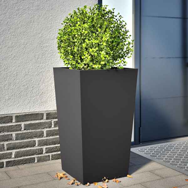 Taimekast 45 × 45 × 75 cm, külmvaltsitud teras – must – 2 tk