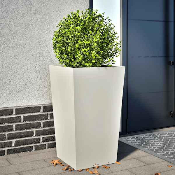 Taimekast 45 × 45 × 75 cm, külmvaltsitud teras – valge