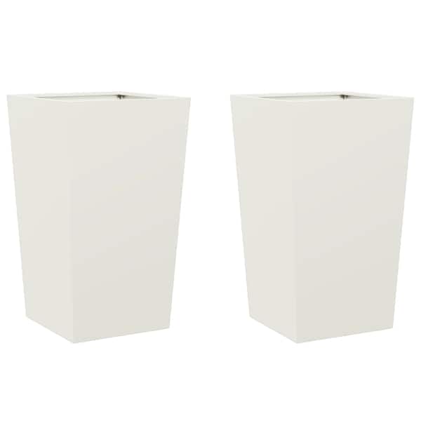 Taimekast 45 × 45 × 75 cm, külmvaltsitud teras – valge – 2 tk