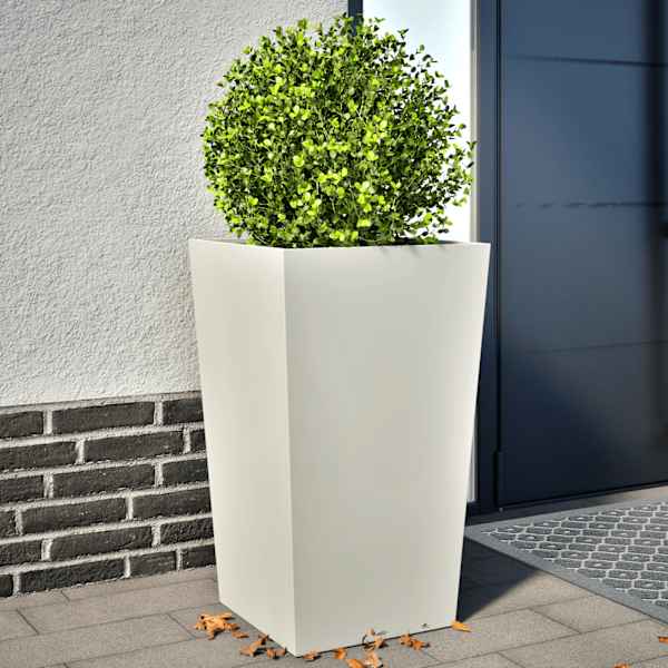 Taimekast 45 × 45 × 75 cm, külmvaltsitud teras – valge – 2 tk