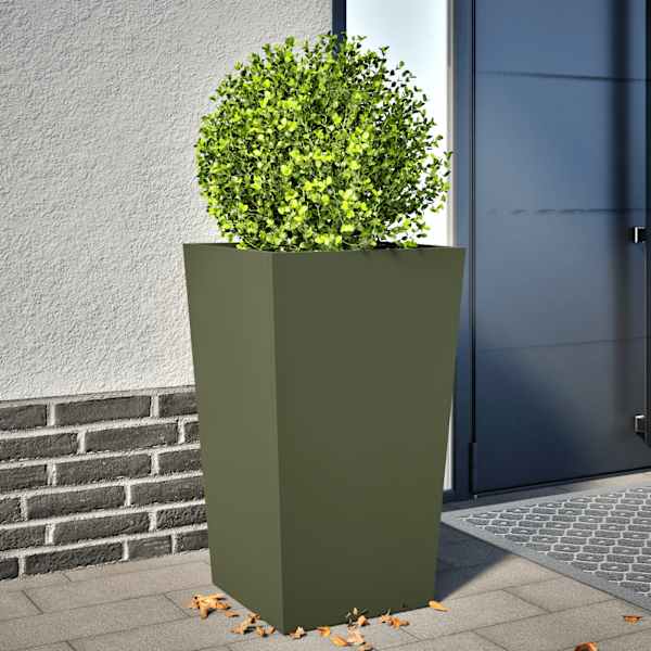 Taimekast 45 × 45 × 75 cm, külmvaltsitud teras – roheline