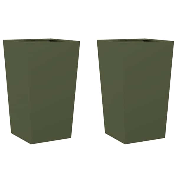 Taimekast 45 × 45 × 75 cm, külmvaltsitud teras – roheline – 2 tk