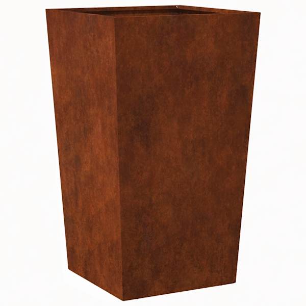 Taimekast 45 × 45 × 75 cm, ilmastikukindel teras – kulunud teras / pruun