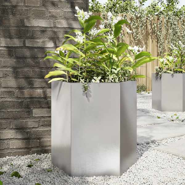 Taimekast 46 × 40 × 45 cm, roostevaba teras – helehall