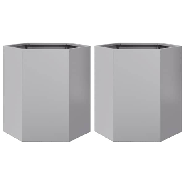 Taimekast 46 × 40 × 45 cm, tsingitud teras – hall – 2 tk