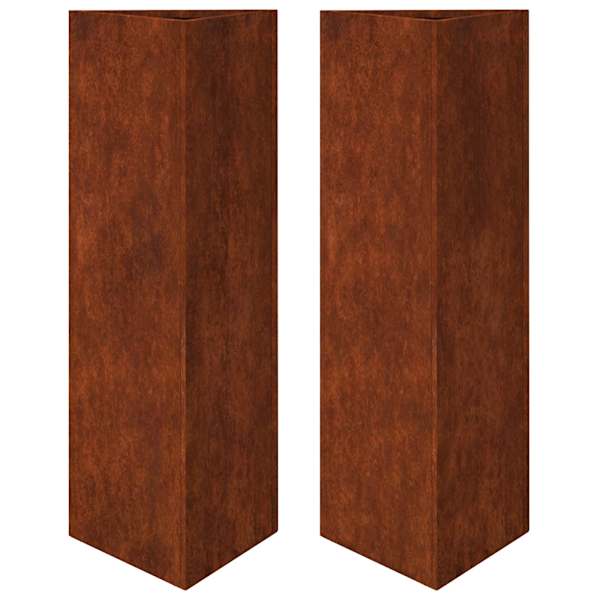 Taimekast 30 × 26 × 75 cm, ilmastikukindel teras – kulunud teras / pruun – 2 tk