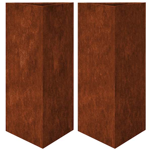 Taimekast 40 × 34,5 × 75 cm, ilmastikukindel teras – kulunud teras / pruun – 2 tk