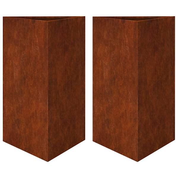 Taimekast 50 × 43 × 75 cm, ilmastikukindel teras – kulunud teras / pruun – 2 tk