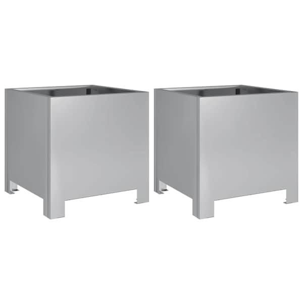 Taimekast 30 × 30 × 30 cm, tsingitud teras – hall – 2 tk