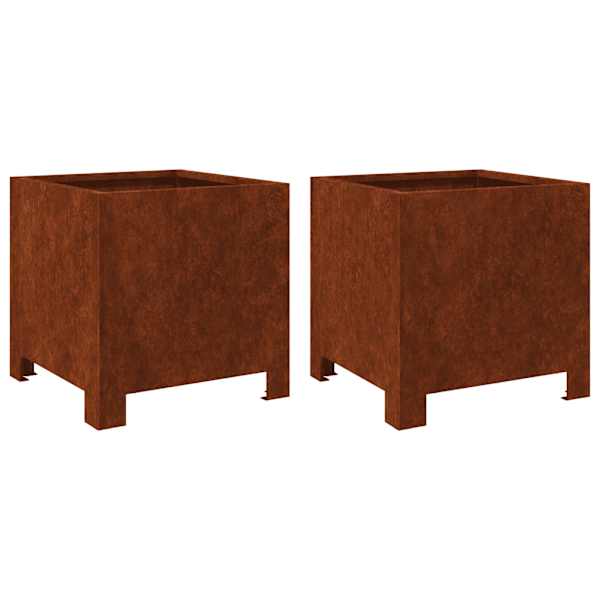 Taimekast 30 × 30 × 30 cm, ilmastikukindel teras – kulunud teras / pruun – 2 tk