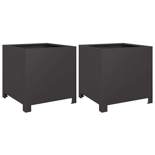 Taimekast 40 × 40 × 40 cm, teras – must – 2 tk