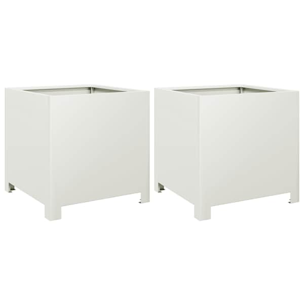 Taimekast 40 × 40 × 40 cm, teras – valge – 2 tk