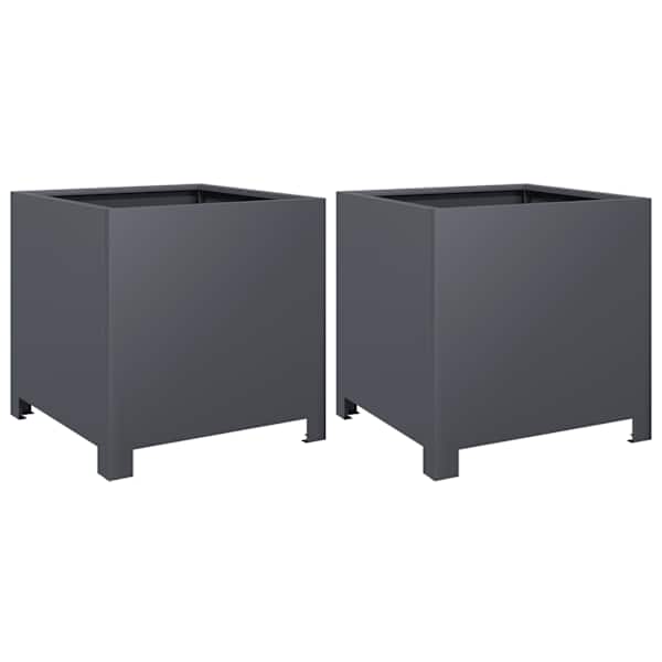 Taimekast 40 × 40 × 40 cm, teras – antratsiithall – 2 tk