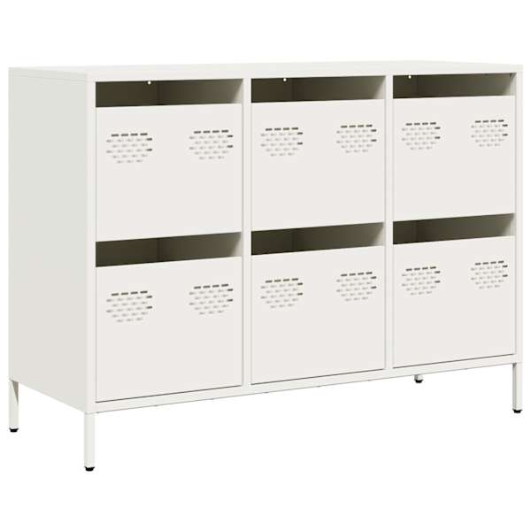 Puhvetkapp valge 101,5 × 39 × 73,5 cm külmvaltsitud teras