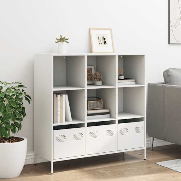 Kõrge hoiukapp Valge 101,5 × 39 × 103,5 cm Teras