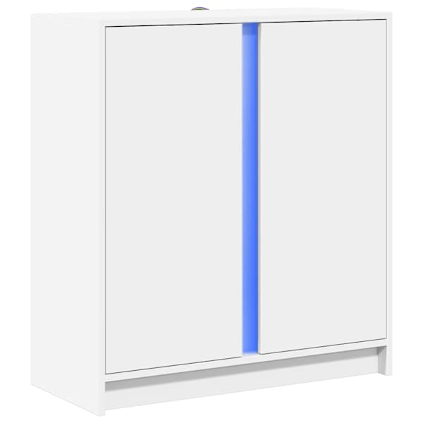 Puhvetkapp LED-tulega, valge, 77 × 34 × 85 cm, tehispuit