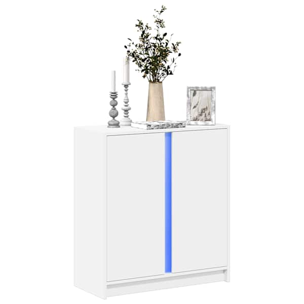Puhvetkapp LED-tulega, valge, 77 × 34 × 85 cm, tehispuit