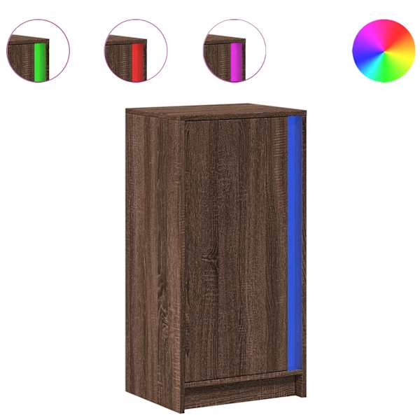 Puhvetkapp LED-tulega, pruun tamm, 42,5 × 34 × 85 cm, tehispuit