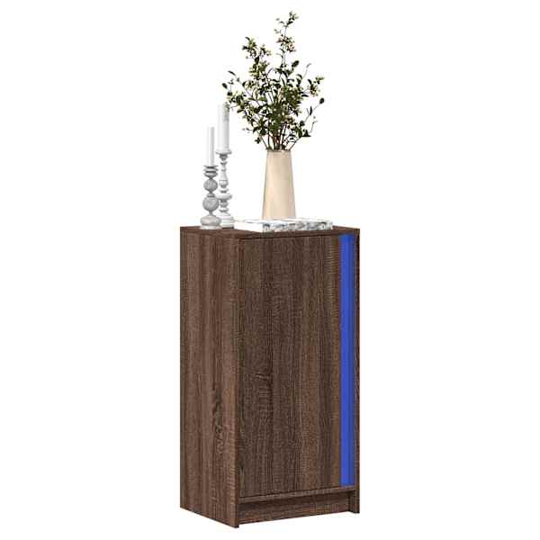 Puhvetkapp LED-tulega, pruun tamm, 42,5 × 34 × 85 cm, tehispuit