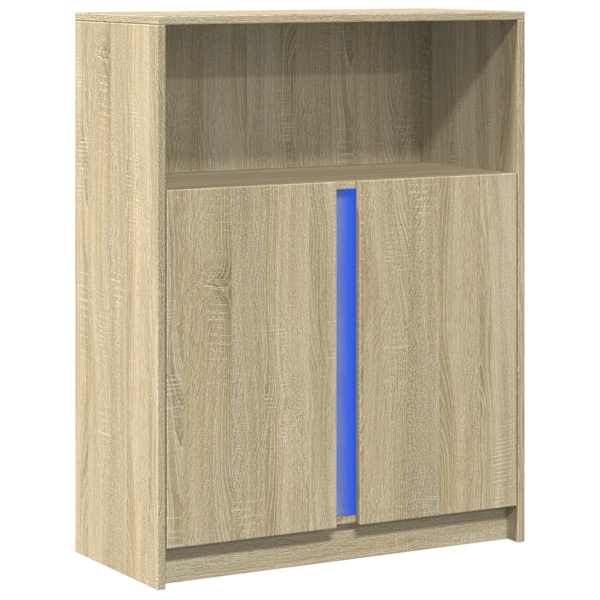 Puhvetkapp LED-tulega, Sonoma tamm, 77 × 34 × 100 cm, tehispuit