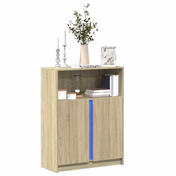 Puhvetkapp LED-tulega, Sonoma tamm, 77 × 34 × 100 cm, tehispuit