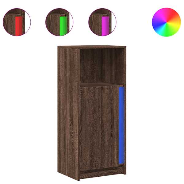 Puhvetkapp LED-tulega, pruun tamm, 42,5 × 34 × 100 cm, tehispuit