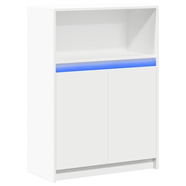 Puhvetkapp LED-tulega, valge, 72 × 34 × 100 cm, tehispuit