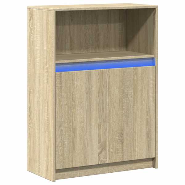 Puhvetkapp LED-tulega, Sonoma tamm, 72 × 34 × 100 cm, tehispuit