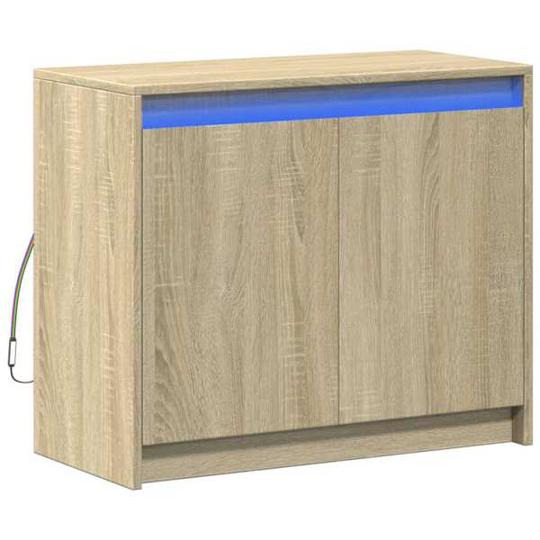 Puhvetkapp LED-tulega, Sonoma tamm, 72 × 34 × 61 cm, tehispuit