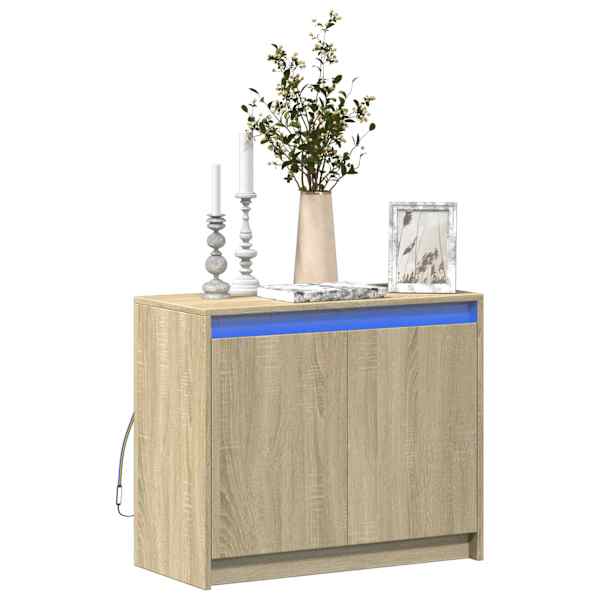 Puhvetkapp LED-tulega, Sonoma tamm, 72 × 34 × 61 cm, tehispuit