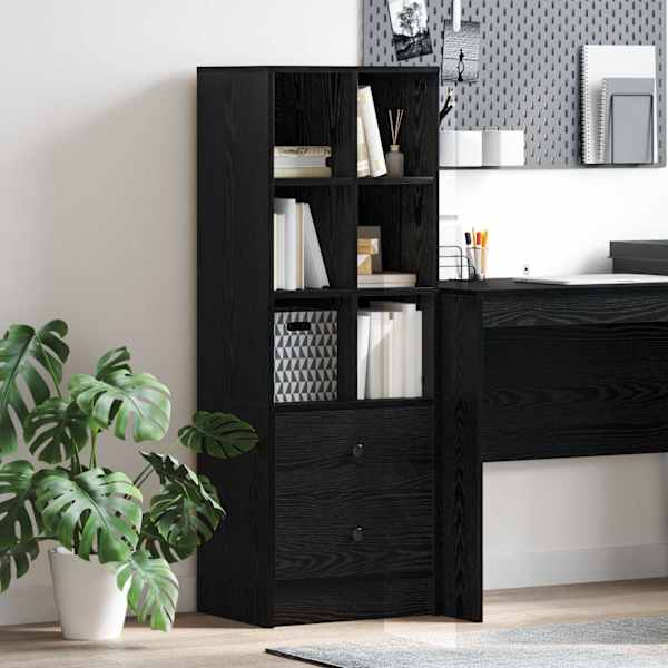 Kõrge hoiukapp sahtliga Must tamm 45,5 × 34 × 127 cm