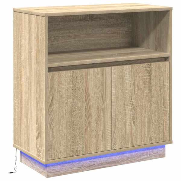 LED Kummuti Sonoma tamm 71 × 34,5 × 75 cm Tehispuit
