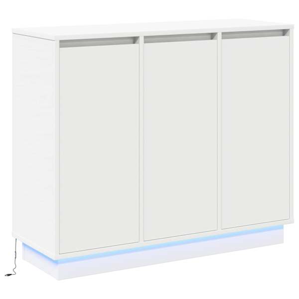 LED Kummuti Valge 90 × 32 × 75 cm Tehispuit